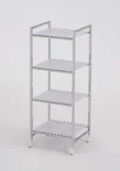 4-Tier Storage Trolley with Wooden Trays