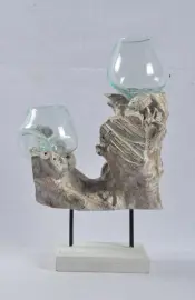 Double Wood Glass Terrarium