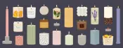 Velas de té (Tealight), en columna y en contenedor Asterblume