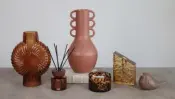 Edeng Glass Candle Ceramic Vase and Glass Arts