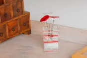 3 Çiçekli Küçük Cam Vazo 8x13 cm