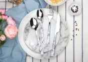 Marble Decal Handle Stainless Steel Cutlery Set