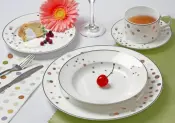 Superwhite Porcelain 20pcs Gold Silver Dinnerware Set