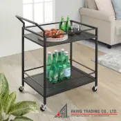 Aking ROTTING metal rattan servis arabası