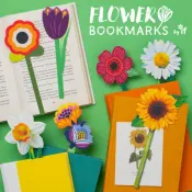 Faux Leather Flower Bookmarks