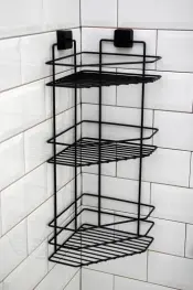 Three Tier Square Bath Corner Shelf