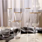 Customized Gold Rim Wedding Wine Glass