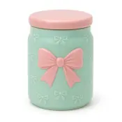 Mint Green Ceramic Bow Storage Jar