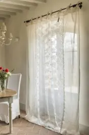 Tirai Linen Murni dan Renda