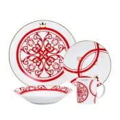 Royal Red Decorated Porcelain Dinnerware Set