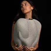 The Embrace Volcanic Grey Ceramic Piece