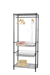 Meta Wire Clothing Rack with Basket