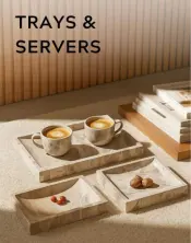 Design Up Living Stone and Glass Trays Servers