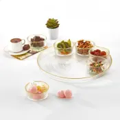 Ares Clear Glassware with Gold Rim