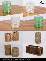 Rattan Lantern and Candle Holder