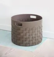 Recycled Leather Braided Baskets