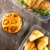 Grab and Go Hinged PET Food Containers