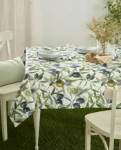 Olivas Atenas Stain-Repellent Cotton Tablecloth