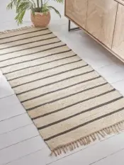 Jute Black Striped Runner