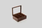 Walnut Tea Box with Nine Compartments