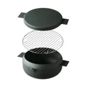 Deep Fryer Pan with Lid and Mesh Tray