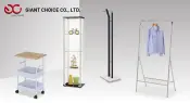 Storage Cart Glass Cabinet Clothes Rack