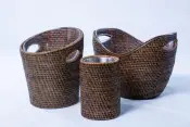 Rattan Wine Coolers in Acrylic and Stainless Steel