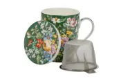 Bone China Mug with Stainless Steel Filter