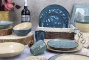 Reactive Glazed Stoneware Dinner Set