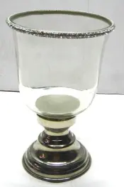 Rhinestone Border Glass Hurricane Holder