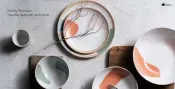 Hand-Brushed Reactive Glaze Stoneware Dinnerware Sets