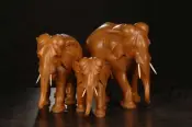 Hand-Carved Teak Elephant