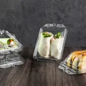 Contenitori a cuneo per sandwich e wrap con chiusura anti-manomissione