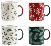Christmas Botanical Ceramic Mug