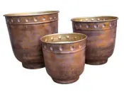 Antique Gold Textured Iron Planter