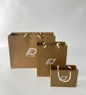 Bolsa de compra de papel kraft marrón sostenible