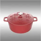 Snowflake Enameled Cast Iron Pot