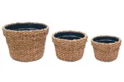 Banana Bark Round Planter Set of 3