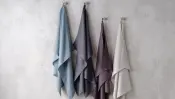 Striped Huckaback and Waffle Linen Bath Towels