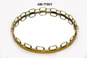 Fantasy Exports Gold Mirror Tray