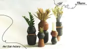 Carbonized Natural Terracotta Assembled Pieces