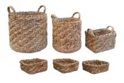 Banana Bark Bread Basket Set of 6