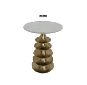 Cast Aluminum Table with Marble Top