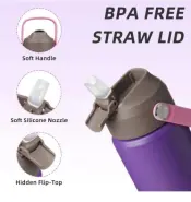 12oz Insulated Water Bottle with Straw Lid