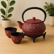 3009435 Cast Iron Teapot Set with Cups