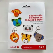 6 Foam Animal Key Rings Craft Kit