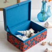 Blue Beaded Storage Box