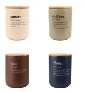Ceramic Food Storage Jars with Bamboo Lid