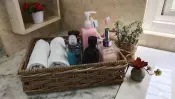 Wicker Rattan Storage Bath Basket