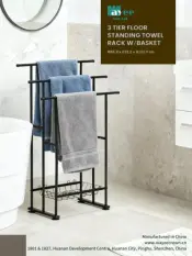 3 Tier Floorstanding TOWELRACK W/basket